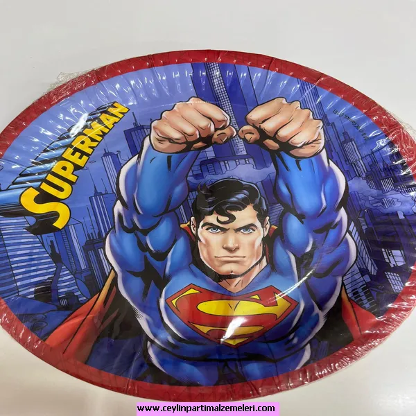 Superman Temalı Karton Tabak